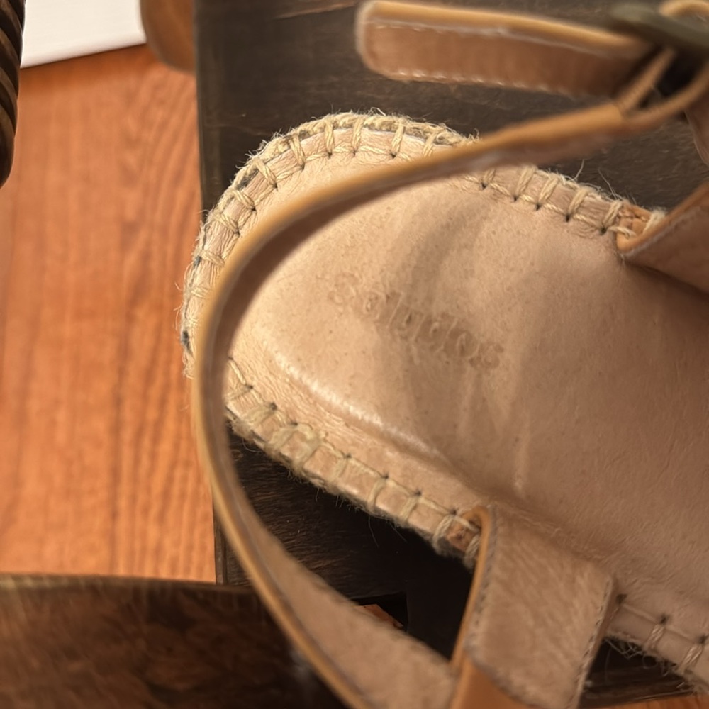 Soludos Tan Leather Woven Espadrille Sandals - Picture 8 of 8